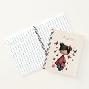 Cuaderno Niña con varita mágica y mariposas