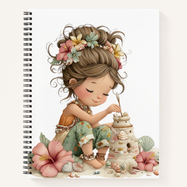 CUADERNO NIÑA CUCI DE VERANO CON FLORES (Anverso)