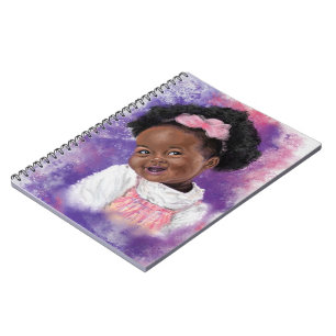 Cuaderno Niña Cuidada Con Cinta Rosa - Acuarela