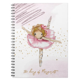 Cuaderno Niña de ballet bailando su diario rosa encantador 