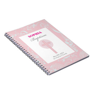Cuaderno Niña de Encaje Rosa Bautizo