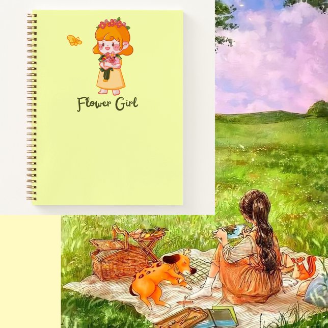 Cuaderno Niña de flores 🌻 🧡 💛 (Subido por el creador)