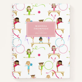 Cuaderno Niña de gimnasia multicolor linda con nombre perso