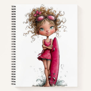 CUADERNO NIÑA DE VERANO DULCE Y CAPRICHOSA EN LA PLAYA
