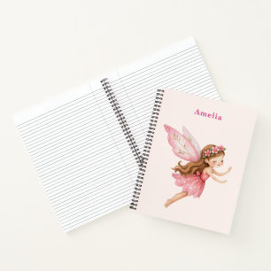 Cuaderno Niña Hada Encantadora con Vestido Rosa Caprichosa