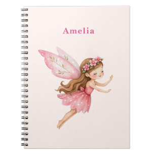 Cuaderno Niña Hada Encantadora con Vestido Rosa Caprichosa