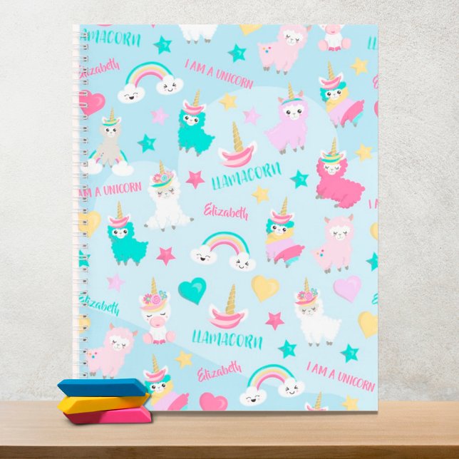 Cuaderno Niña Linda Patrón de Pastel de Llamacorn (Subido por el creador)