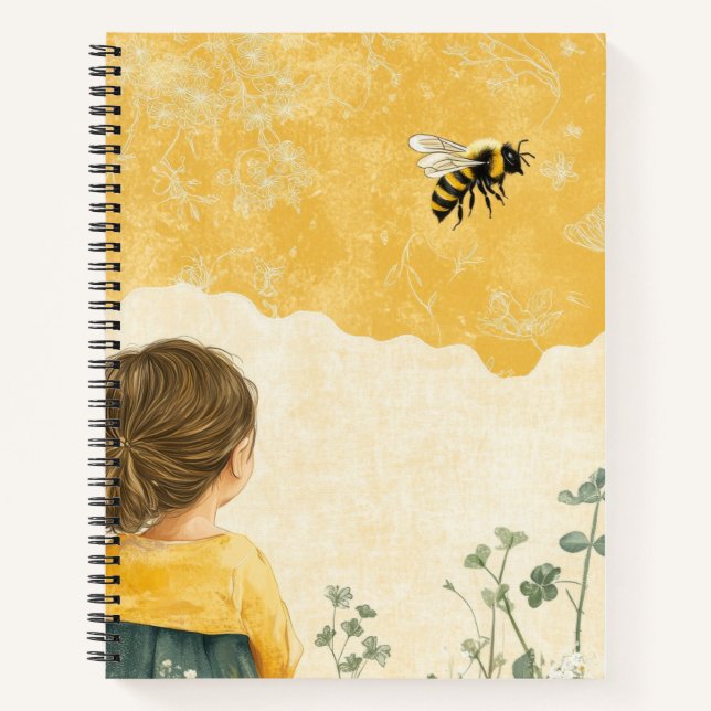 Cuaderno Niña mirando un abejorro (Anverso)
