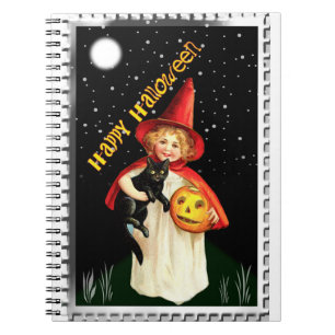 Cuaderno Niña Nostálgica, Jack-o’-lantern y Gato