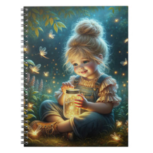 Cuaderno Niña pequeña con bichos relámpagos