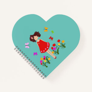 Cuaderno Niña pequeña en el jardín