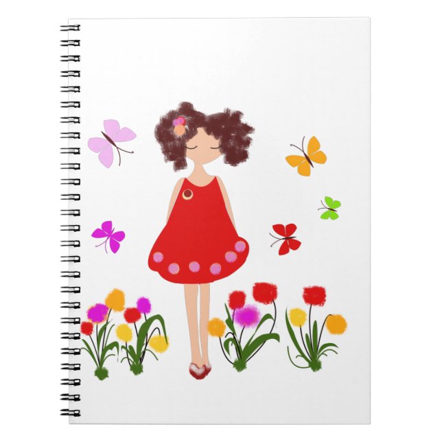 Cuaderno Niña pequeña en el jardín (Frente)