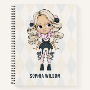 Cuaderno niña rosa escuela de circo