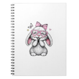 Cuaderno Niñas Pascua Conejo Lindo Cara Rosa Pascua Niños T