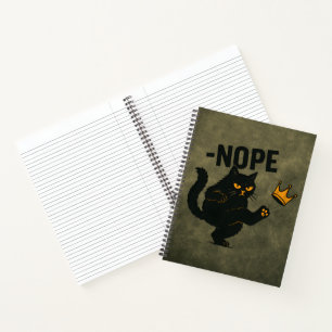 Cuaderno Ningún Rey En Estados Unidos Gato Negro Gracioso P