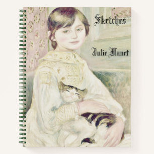 Cuaderno "Niño con gato" por Renoir Name Sketchbook