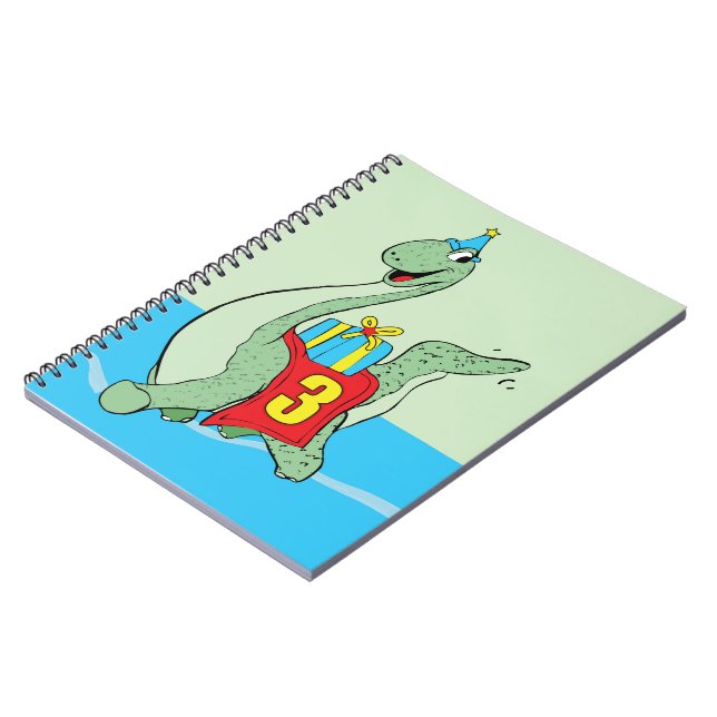 Cuaderno Niño, cumpleaños número 3 dinosaurio (Lado Izquierdo)