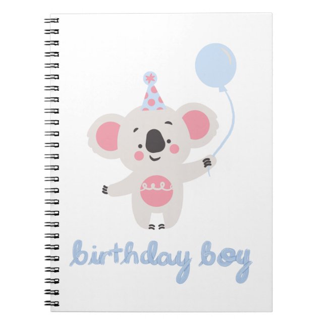 Cuaderno Niño De Cumpleaños Teddy Oso Con Un Globo (Frente)