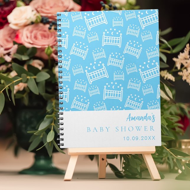 Cuaderno Niño de cunas blancas azules del libro de invitado (Subido por el creador)