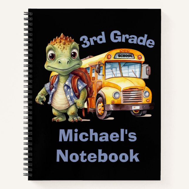 Cuaderno Niño de dinosaurio lindo (Anverso)