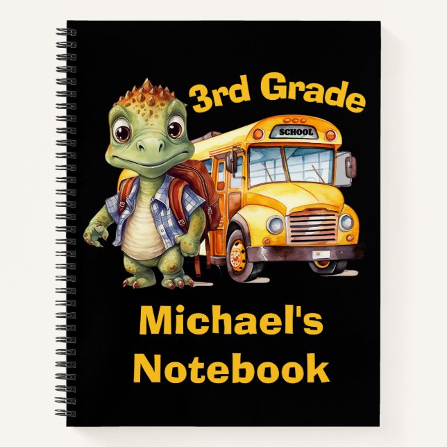 Cuaderno Niño de dinosaurio lindo (Anverso)