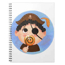 Cuaderno Niño lindo con disfraz pirata de Halloween