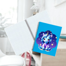 Niño Unicornio en bloc de notas en espiral de PJ
