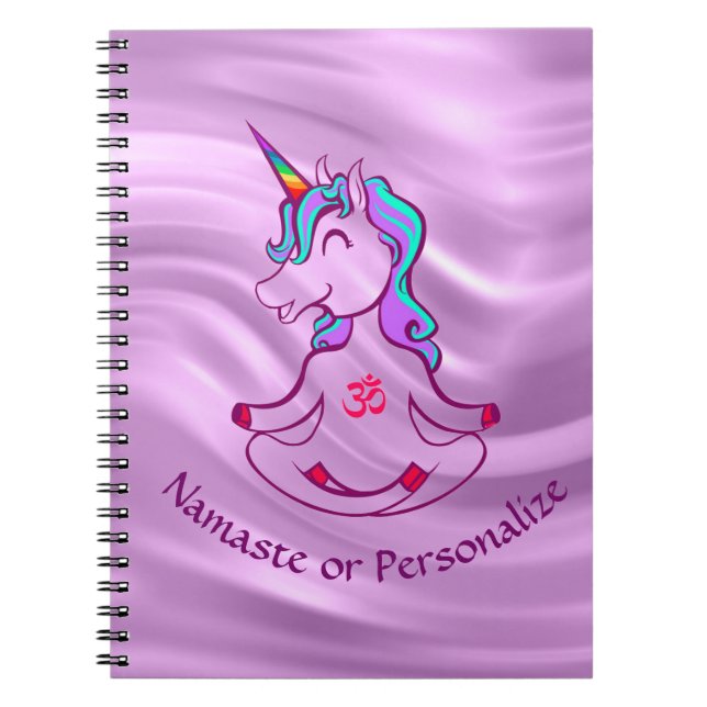 Cuaderno Niño Unicornio Zen Yoga Meditación Lotus Purple (Frente)