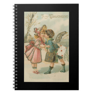 Cuaderno Niño y Chica cupido en San Valentín rosa