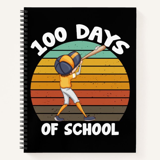 Cuaderno Niños 100 días de escuela niños 100º día béisbol (Anverso)