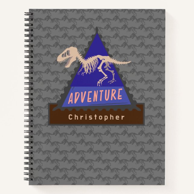 Cuaderno Niños aventura personalizada de dinosaurios chicos (Anverso)