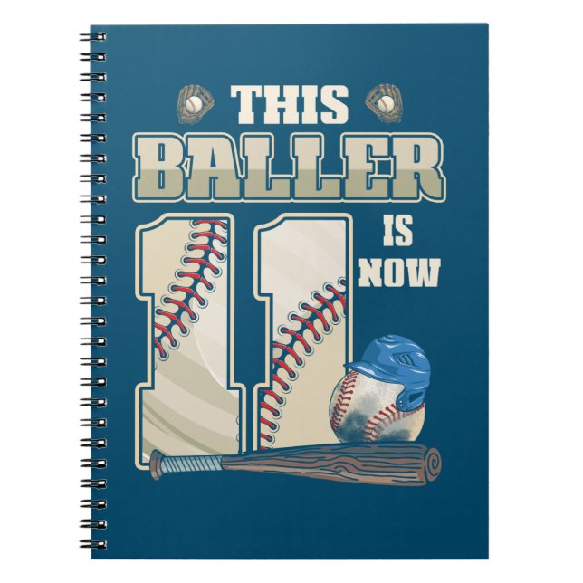 Cuaderno Niños Béisbol Niño de 11 Años De 11 Años (Frente)