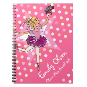 Cuaderno Niños chicas llamados bailarina chica rosa