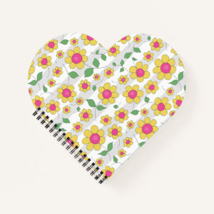 Cuaderno Niños con flores de margarita dibujando feliz pers