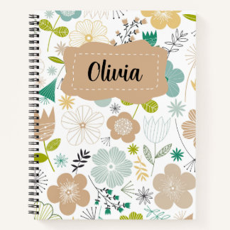 Cuaderno Niños con flores personalizadas lindas