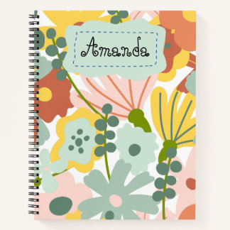 Cuaderno Niños con flores personalizadas lindas