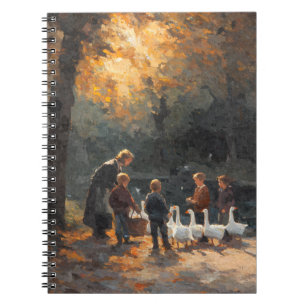 Cuaderno Niños con Gansos Luz Solar de Otoño Arte