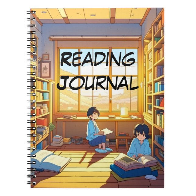 Cuaderno Niños con libros leyendo diario Estilo Anime (Frente)