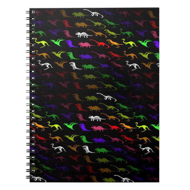 Cuaderno Niños cool arcoiris colorido dinosaurio lindo (Frente)