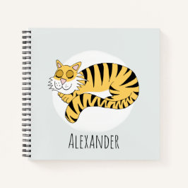 Cuaderno Niños cortan tigre y nombre de jungla durmiente