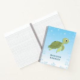 Cuaderno Niños de la tortuga marina se aburren de los anima