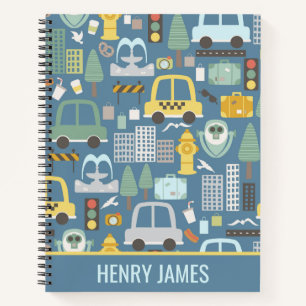 Cuaderno Niños de transporte urbano personalizados