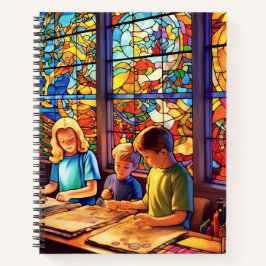 CUADERNO NIÑOS DE VIDRIO DE COLOR BRILLANTE