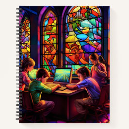 CUADERNO NIÑOS DE VIDRIO DE COLOR BRILLANTE