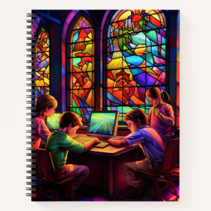 CUADERNO NIÑOS DE VIDRIO DE COLOR BRILLANTE