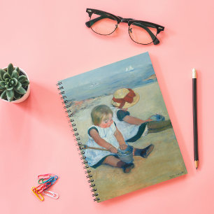 Cuaderno Niños en la Playa Tarjeta Postal de Mary Cassatt