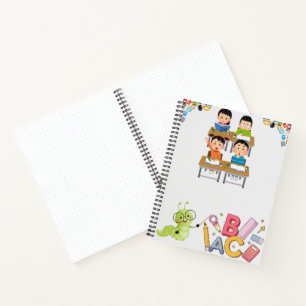 Cuaderno Niños Felices en la Clase con Profesor Gusano de L