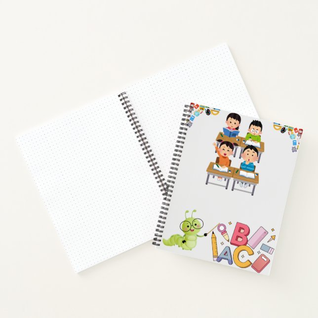 Cuaderno Niños Felices en la Clase con Profesor Gusano de L (Interior)