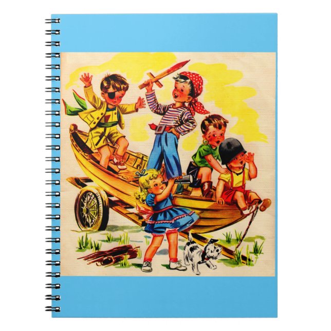 Cuaderno niños jugando pirata (Frente)