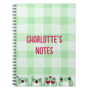 Cuaderno Niños Lindos Verdes Rana De Dibujos Animados Manga